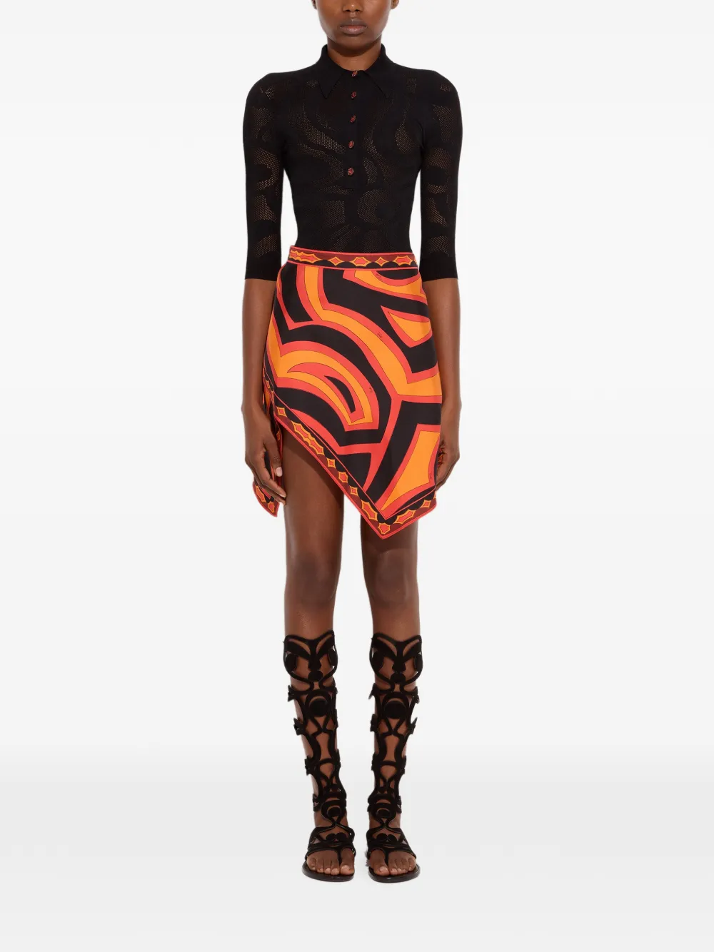 PUCCI Marmo poloshirt met naadloos jacquard Zwart