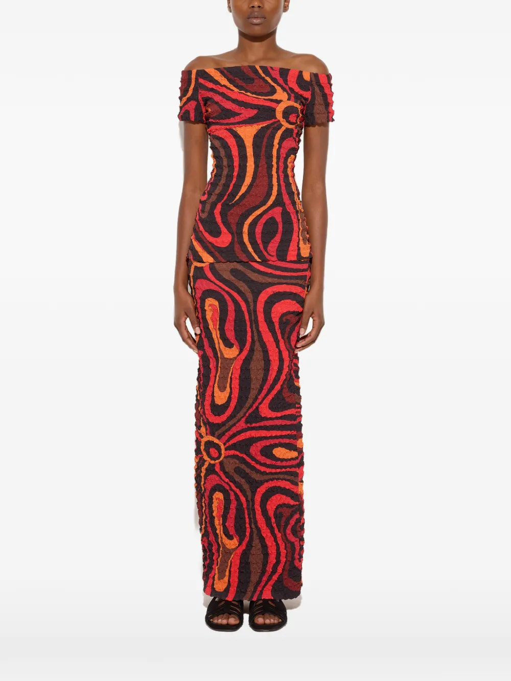 PUCCI Shibori top met Marmo-print Rood