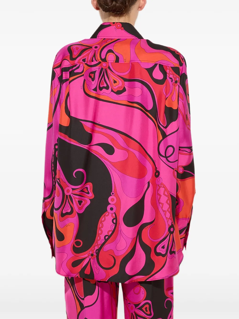 PUCCI Zijden blouse met orchidee-print Roze