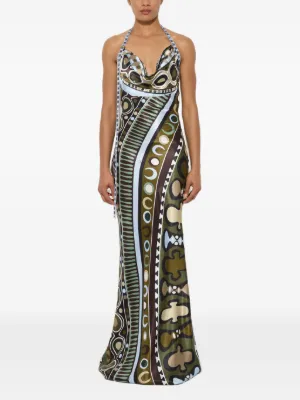 slim fit dress slacks Emilio Pucci Metallic Gold & Black Lace Long Sleeve Mini Dress main image 0