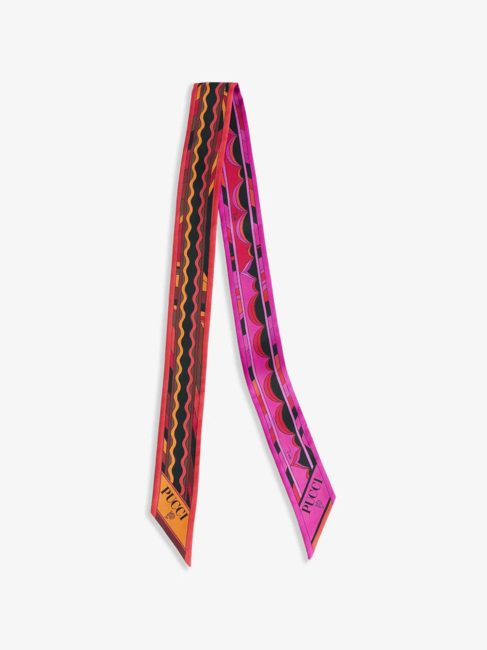 mixed-print silk twill scarf