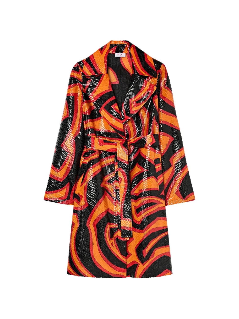 PUCCI Labirinto-print trench coat - Nero