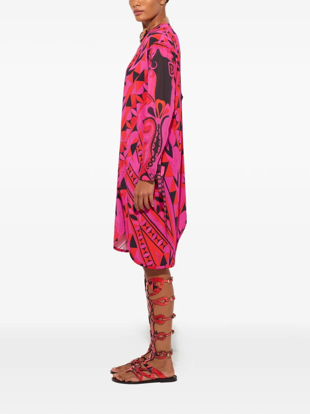 PUCCI Jurk met lange mouwen en Manuba-print Roze