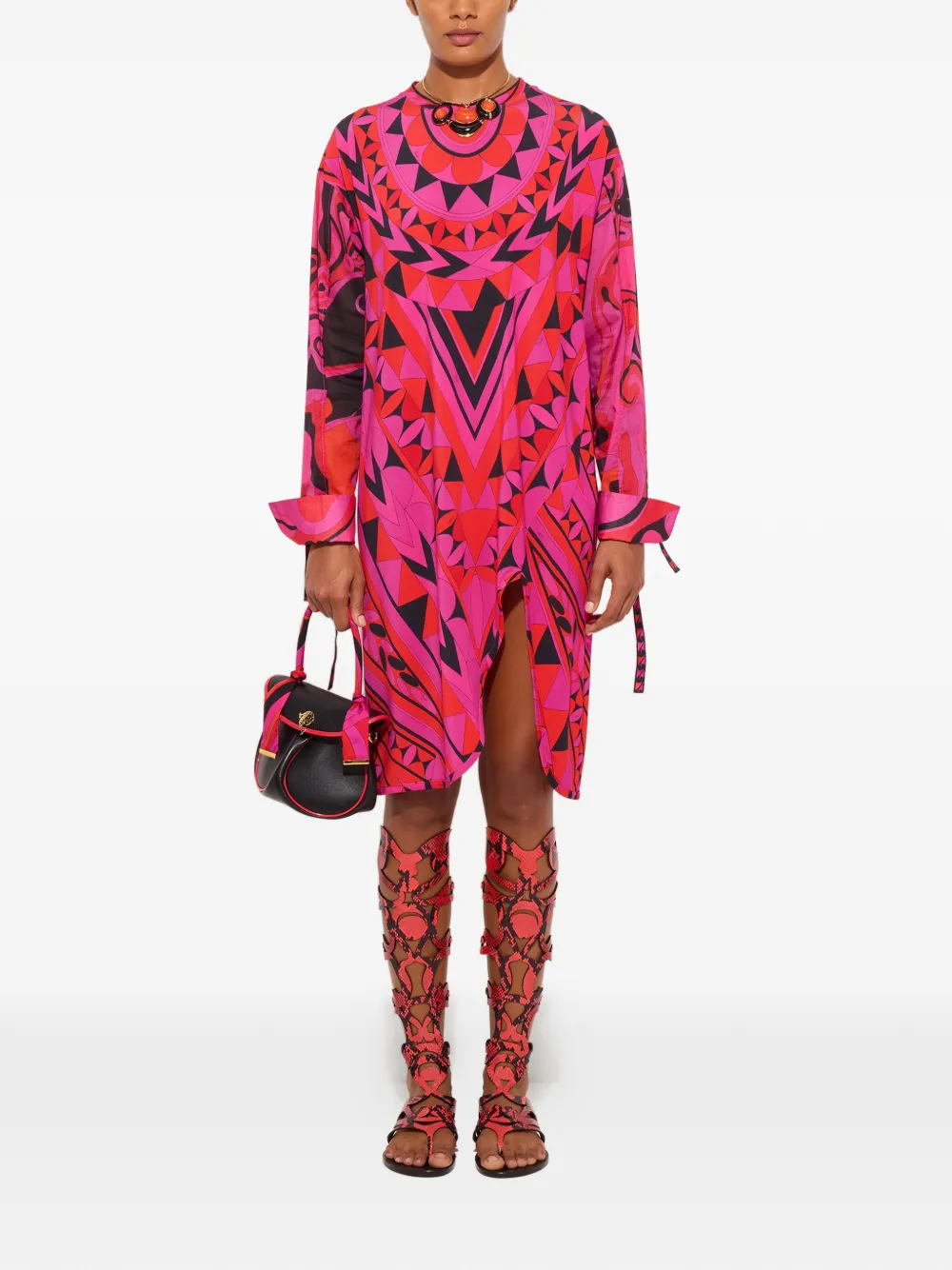 PUCCI Jurk met lange mouwen en Manuba-print Roze