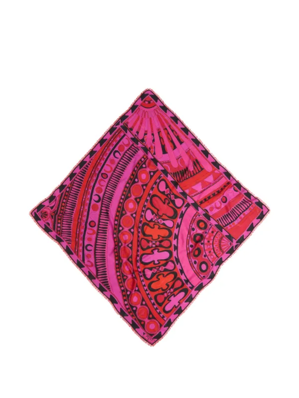 Pucci Soleil-print Wool and Silk Pashmina in Pink