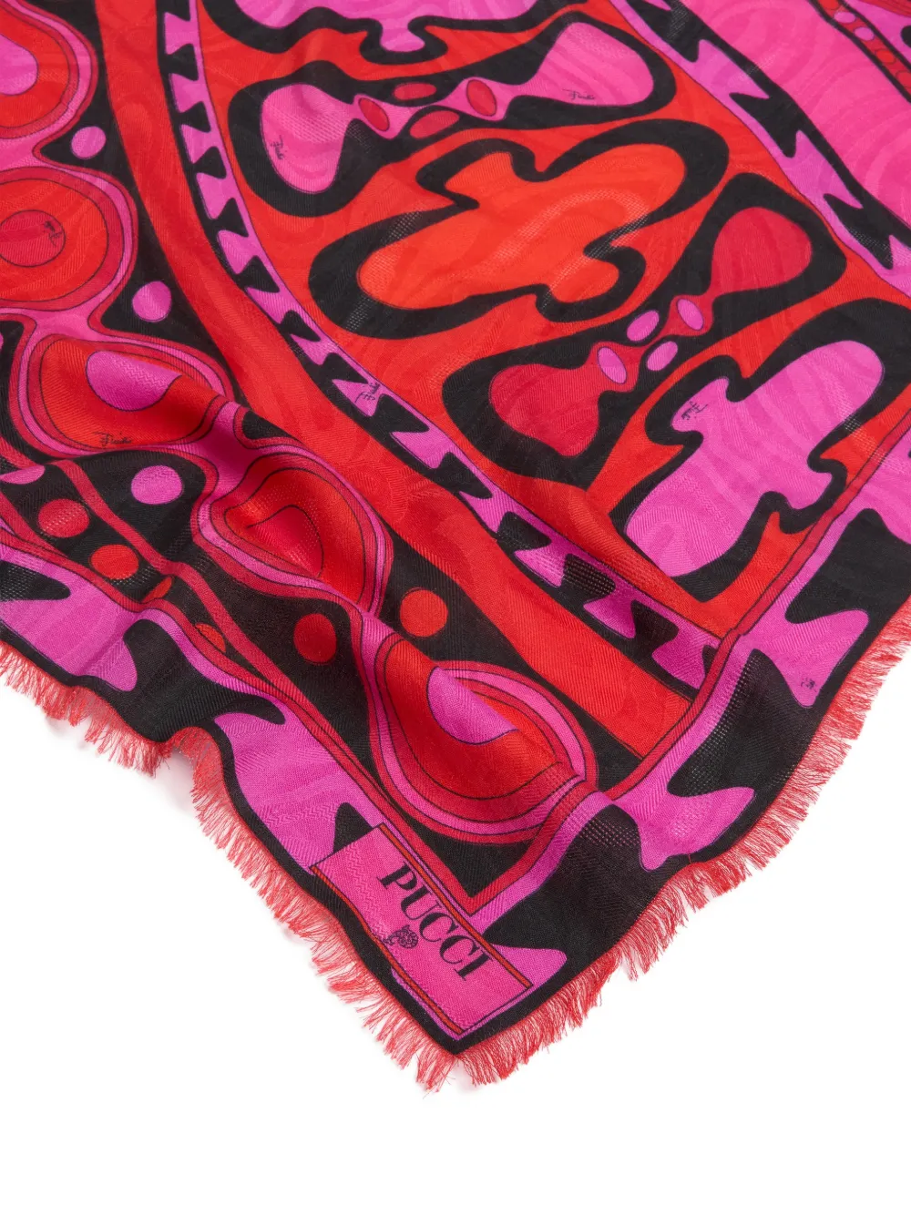 PUCCI Soleil pashmina wollen en zijden sjaal Roze