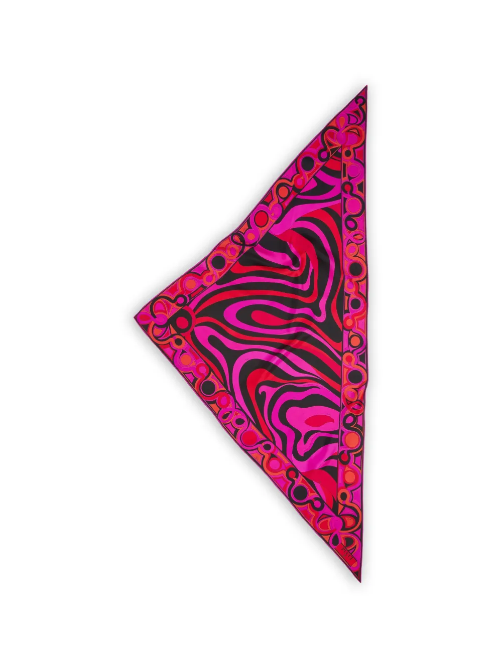 PUCCI mixed print silk triangle scarf - Nero
