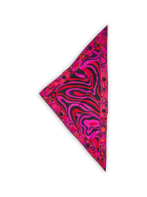 PUCCI mixed print silk triangle scarf