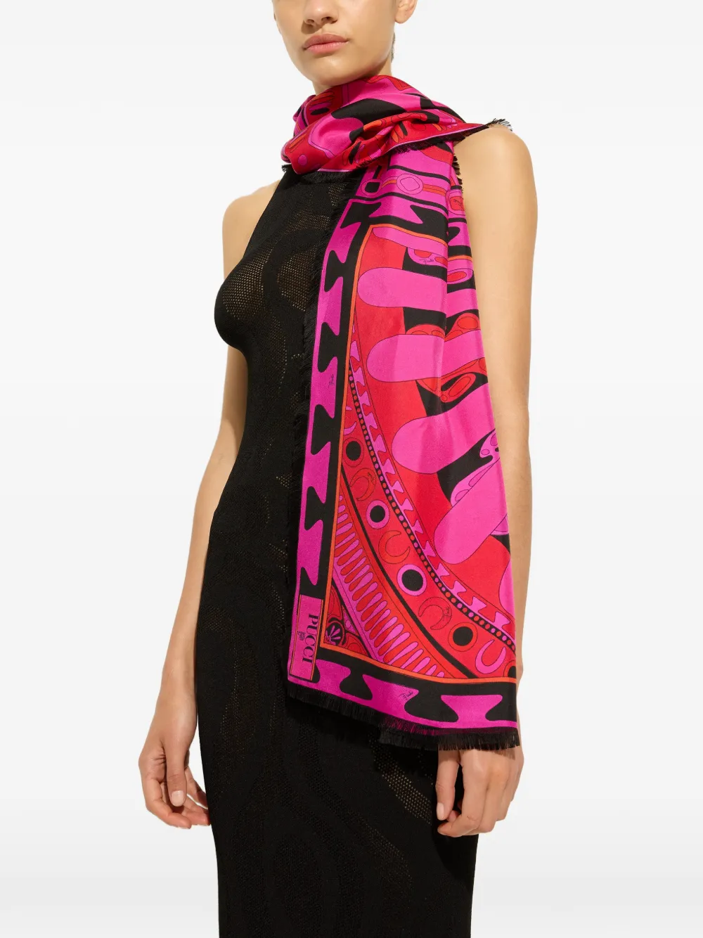 PUCCI Zijden stola met print Roze