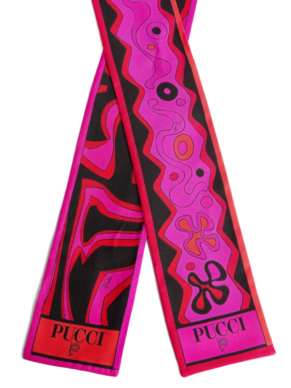 PUCCI Zijden twill sjaal met Angoli en Labirinto-print Roze
