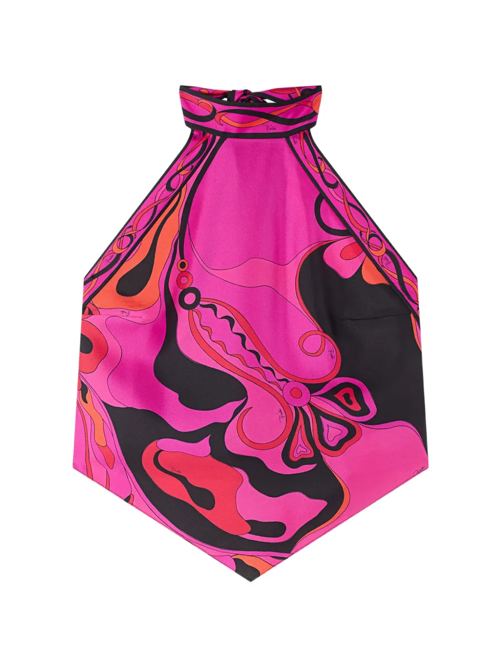 PUCCI Orchidee-print silk top - Rosa
