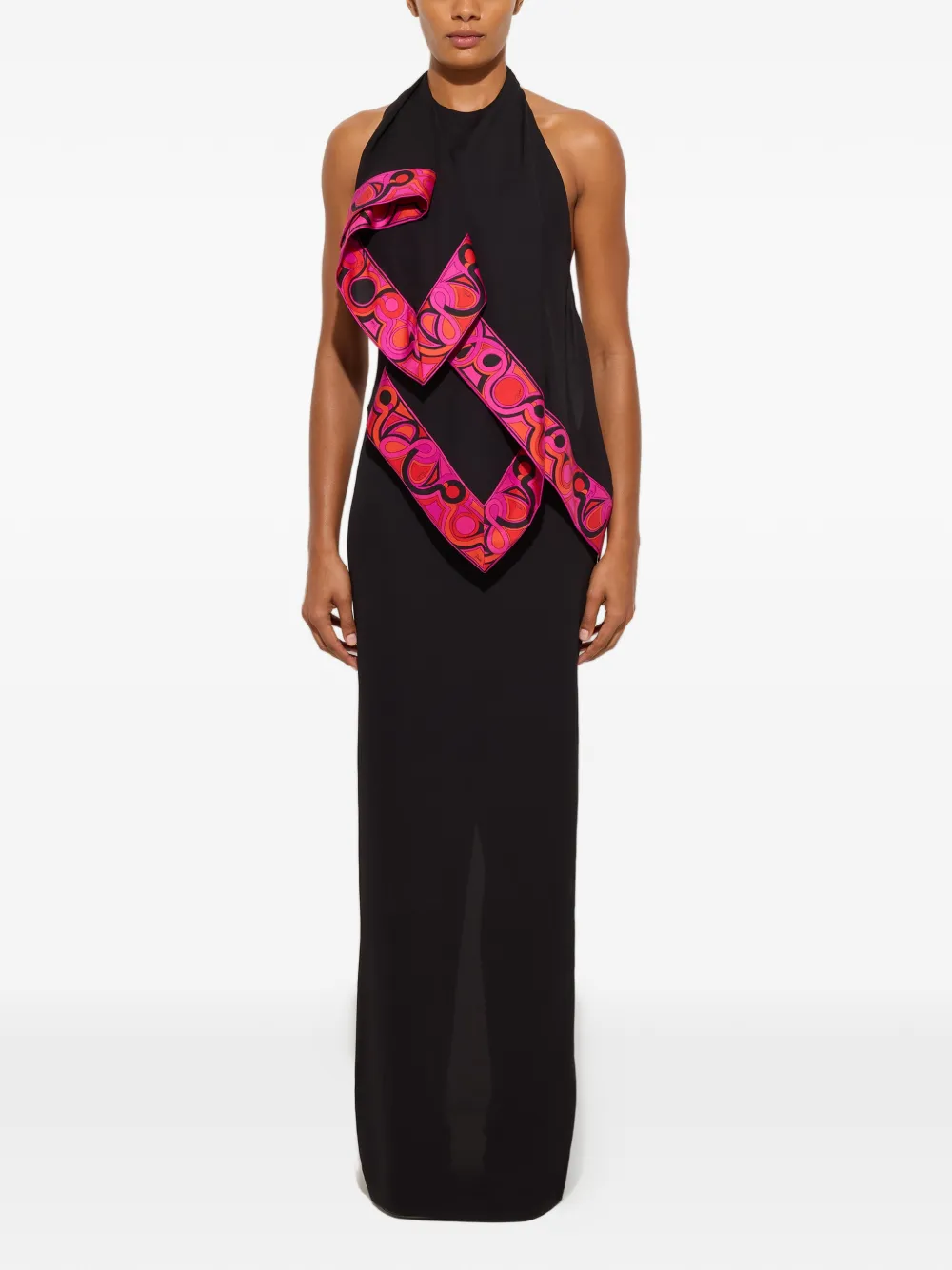 PUCCI Jurk met print en ruches Zwart