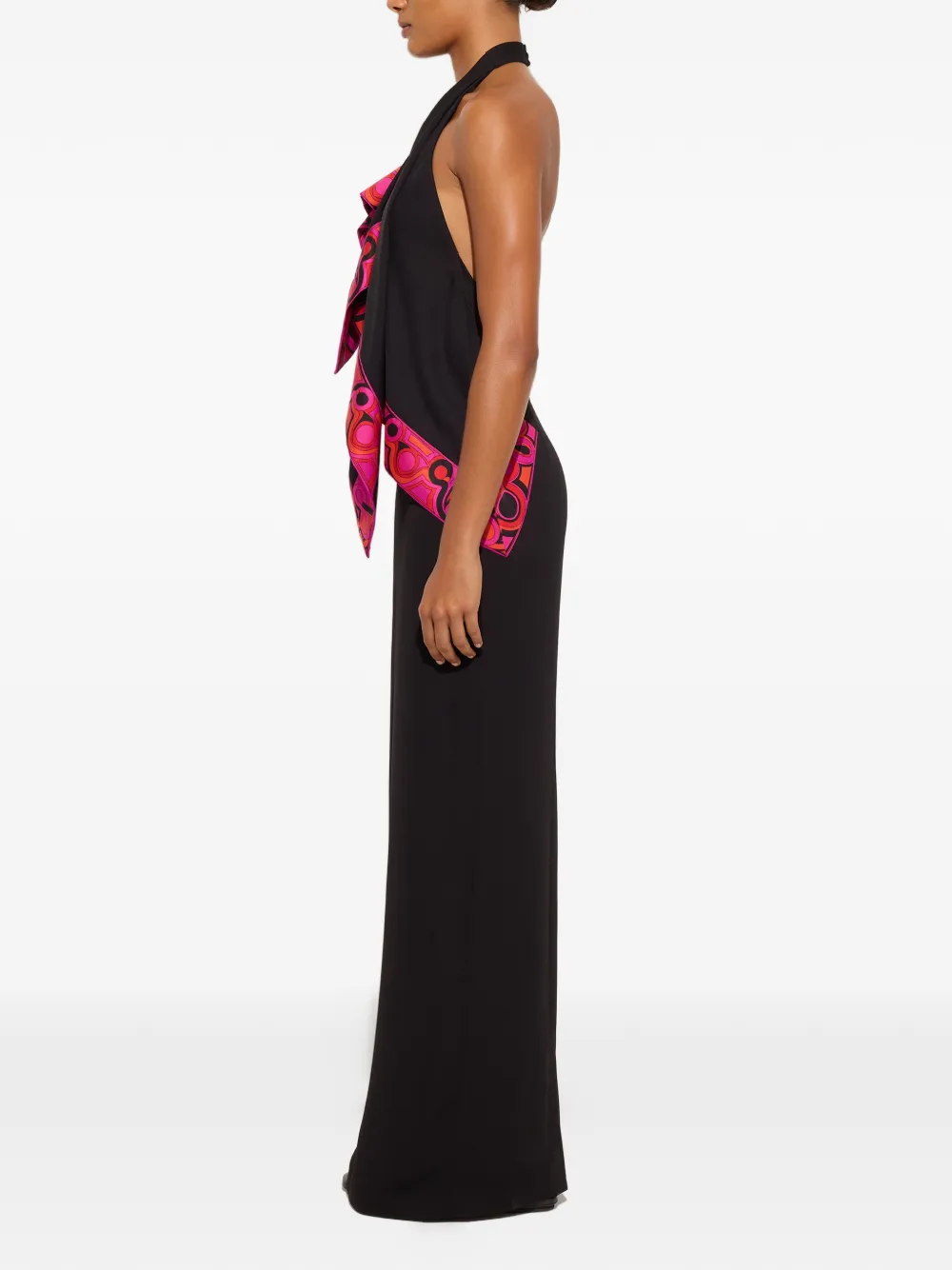 PUCCI Jurk met print en ruches Zwart