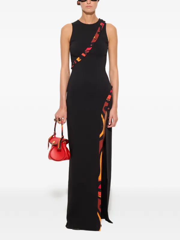 pucci black dress Emilio Pucci Long Fitted Printed Dress