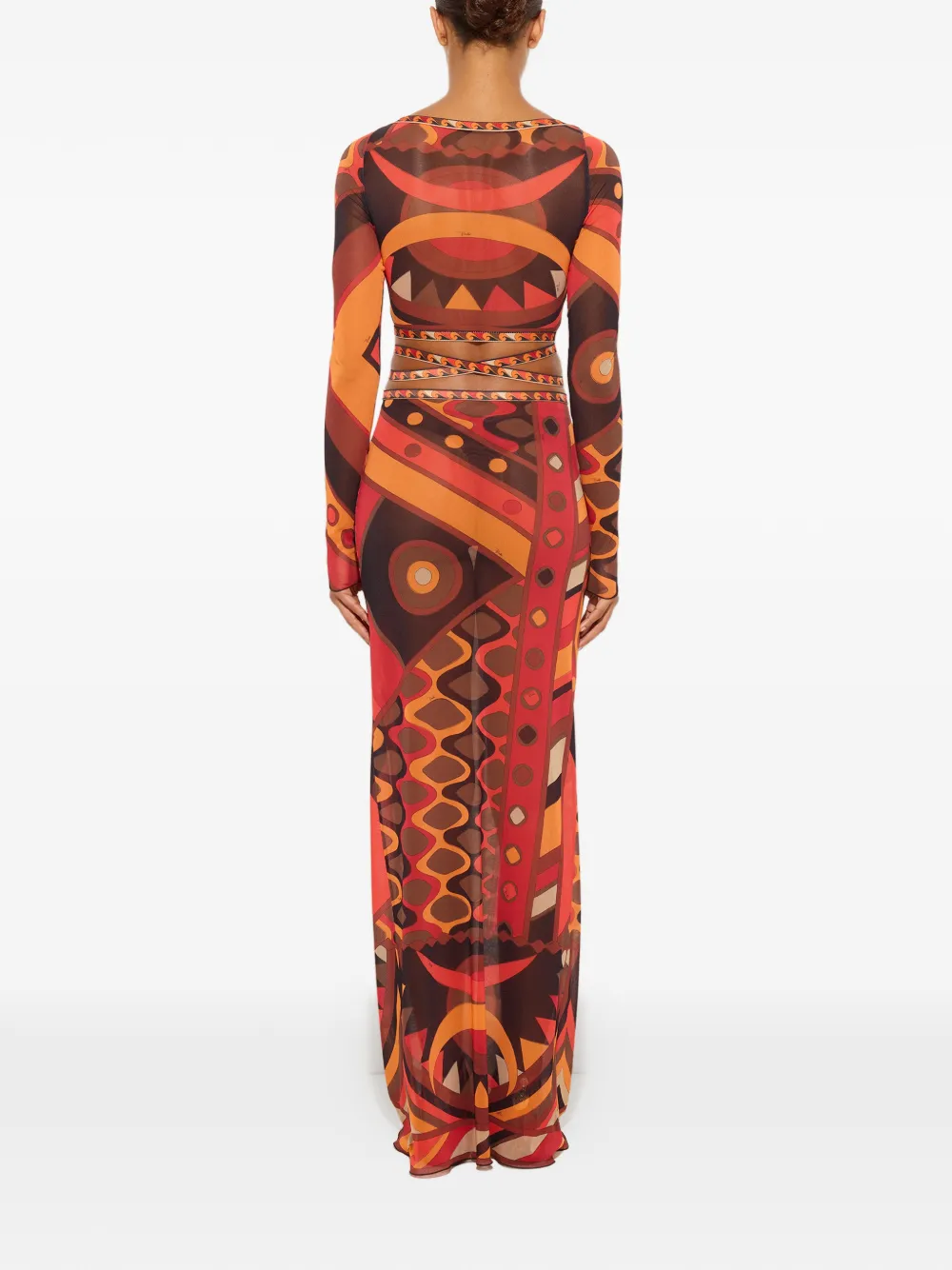 PUCCI Tulen cropped top met Vivara-print Rood