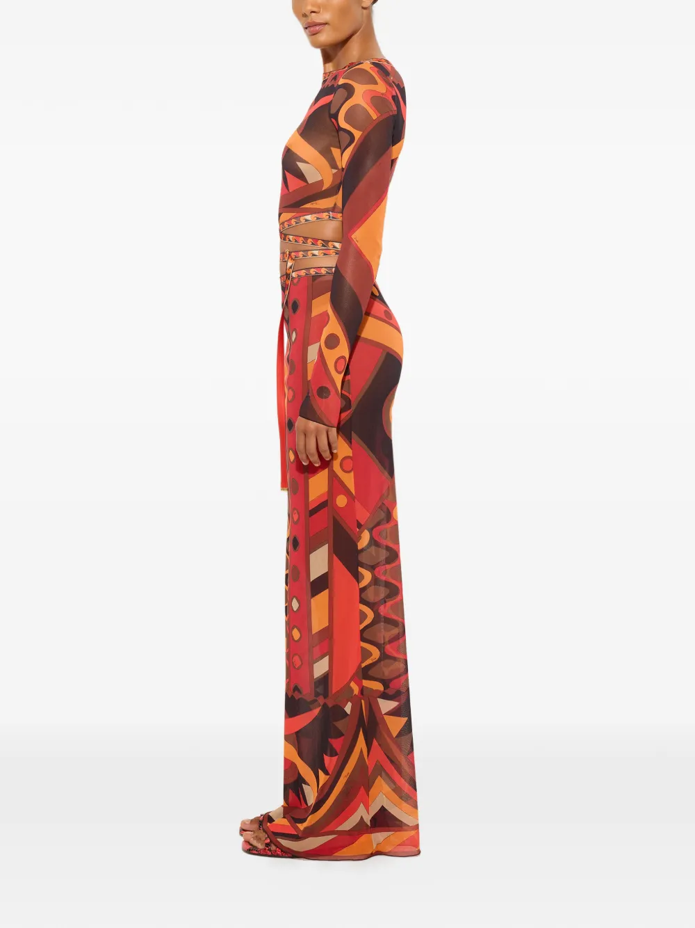 PUCCI Tulen cropped top met Vivara-print Rood