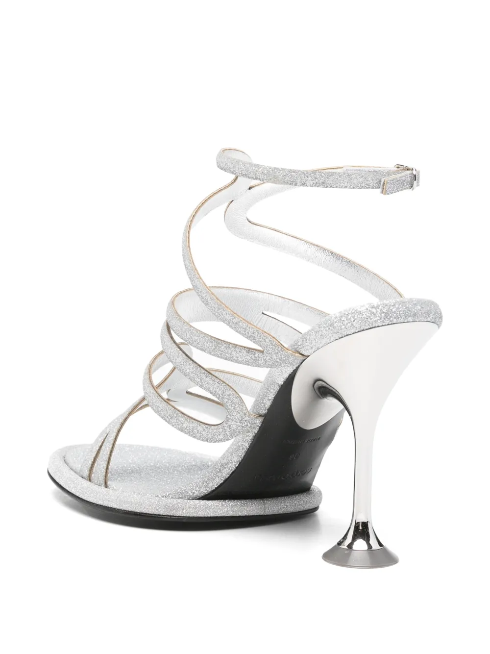 Sergio Rossi Sonic glitter-effect multi-strap sandals Zilver