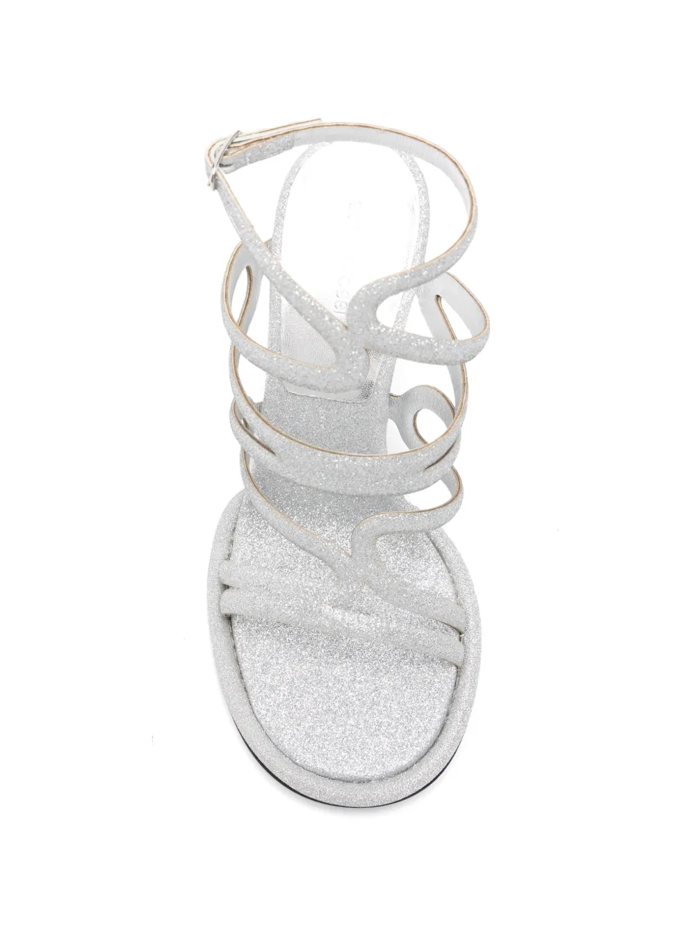 Sergio Rossi Sonic glitter-effect multi-strap sandals Zilver