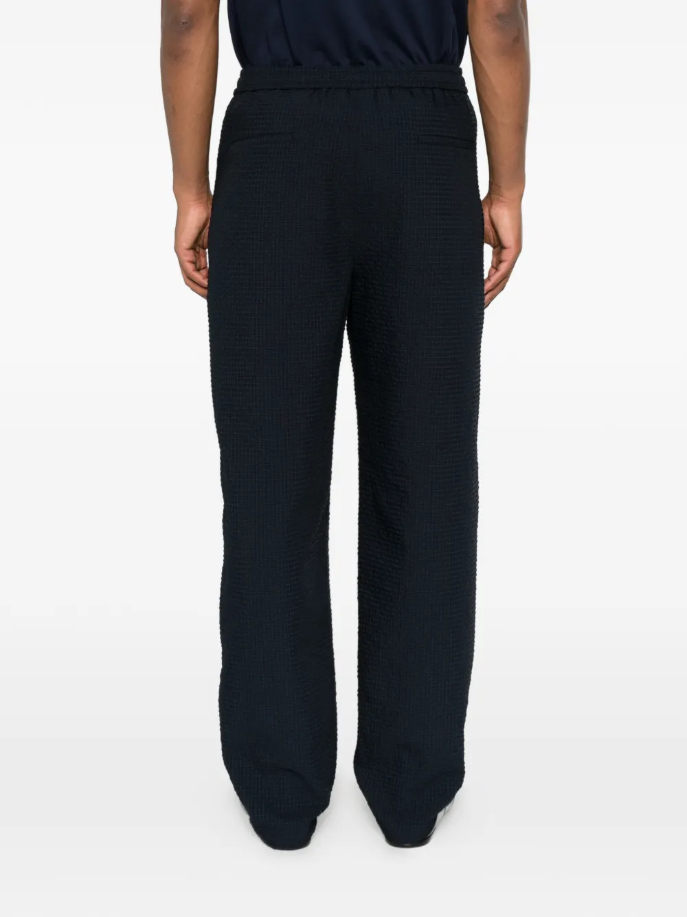 Emporio Armani Broek met seersucker-textuur Blauw