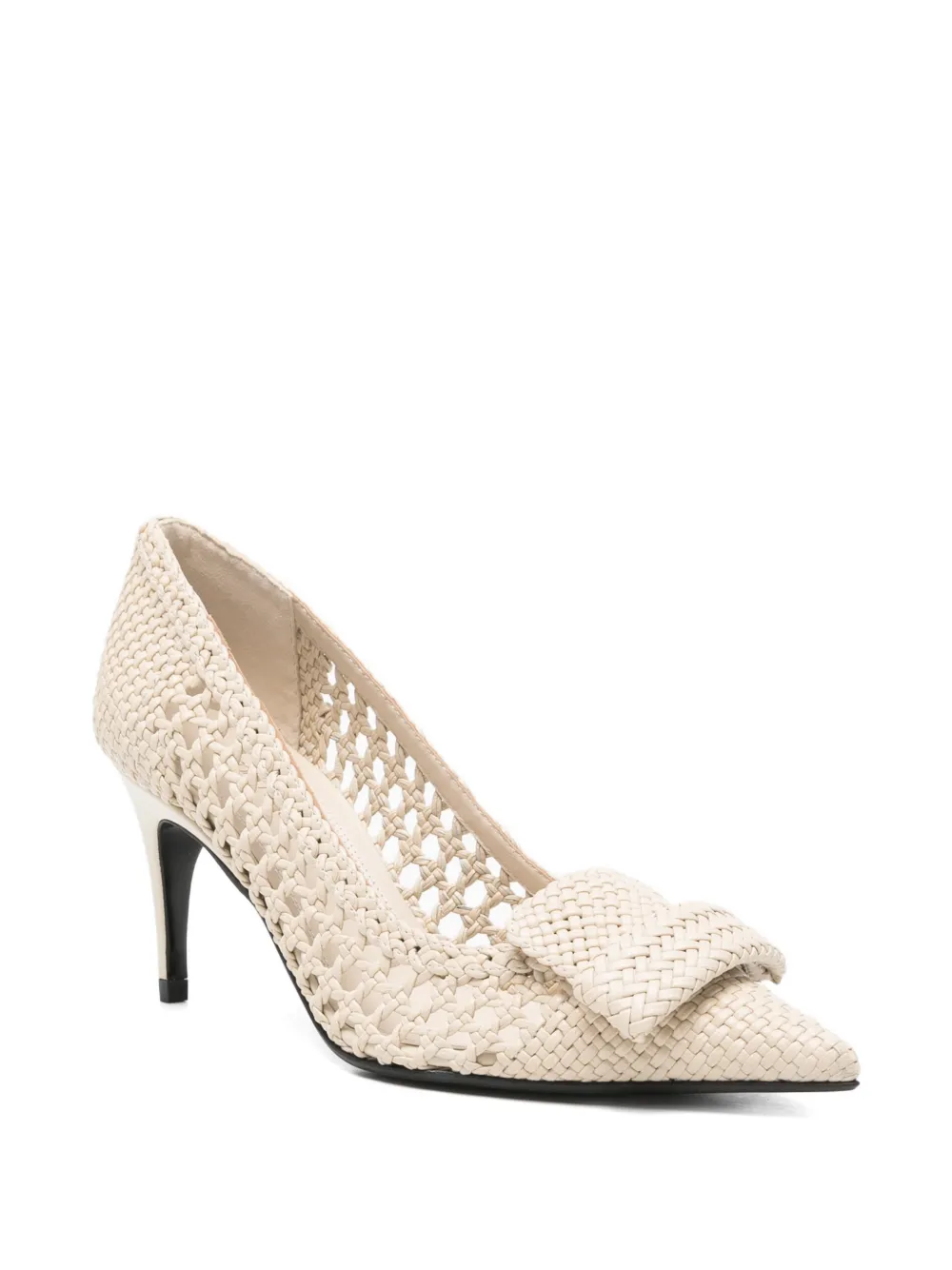 Sergio Rossi SR1 Braid woven pumps Beige