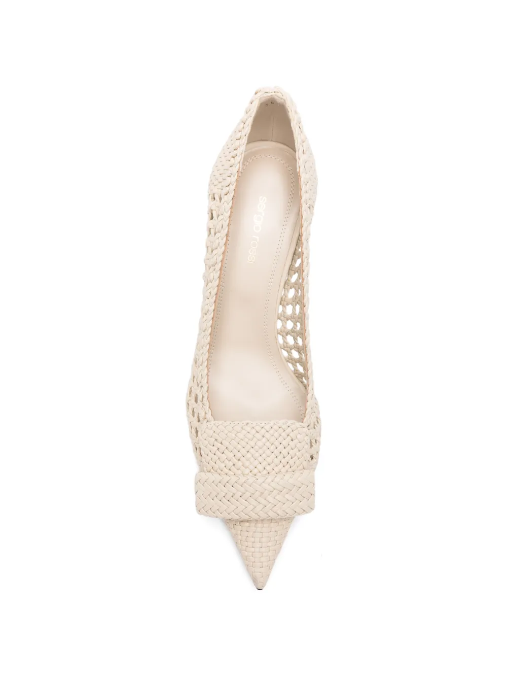 Sergio Rossi SR1 Braid woven pumps Beige