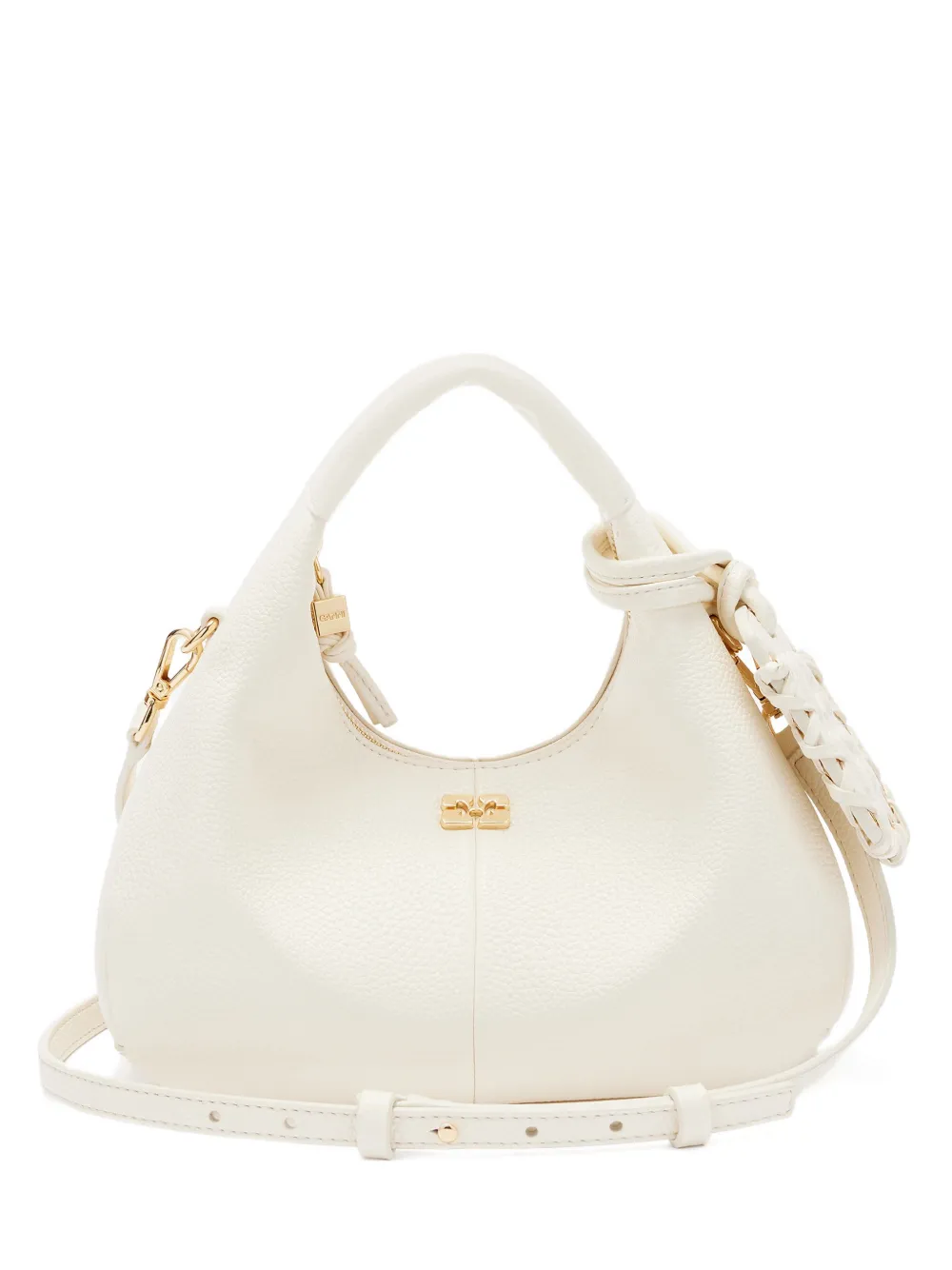 GANNI Bou leather tote bag - Toni neutri