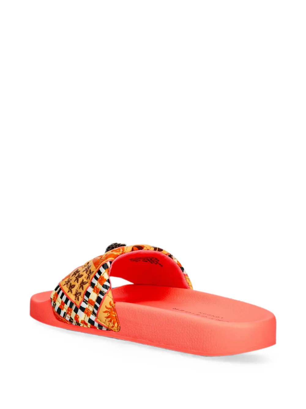 Kurt Geiger London quilted eagle-plaque slides Beige