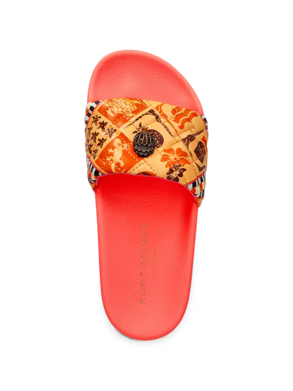 Kurt Geiger London quilted eagle-plaque slides Beige