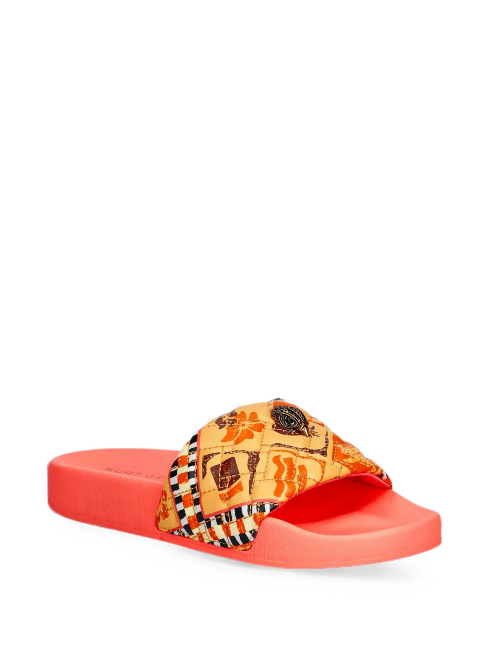 Kurt Geiger London quilted eagle-plaque slides Beige