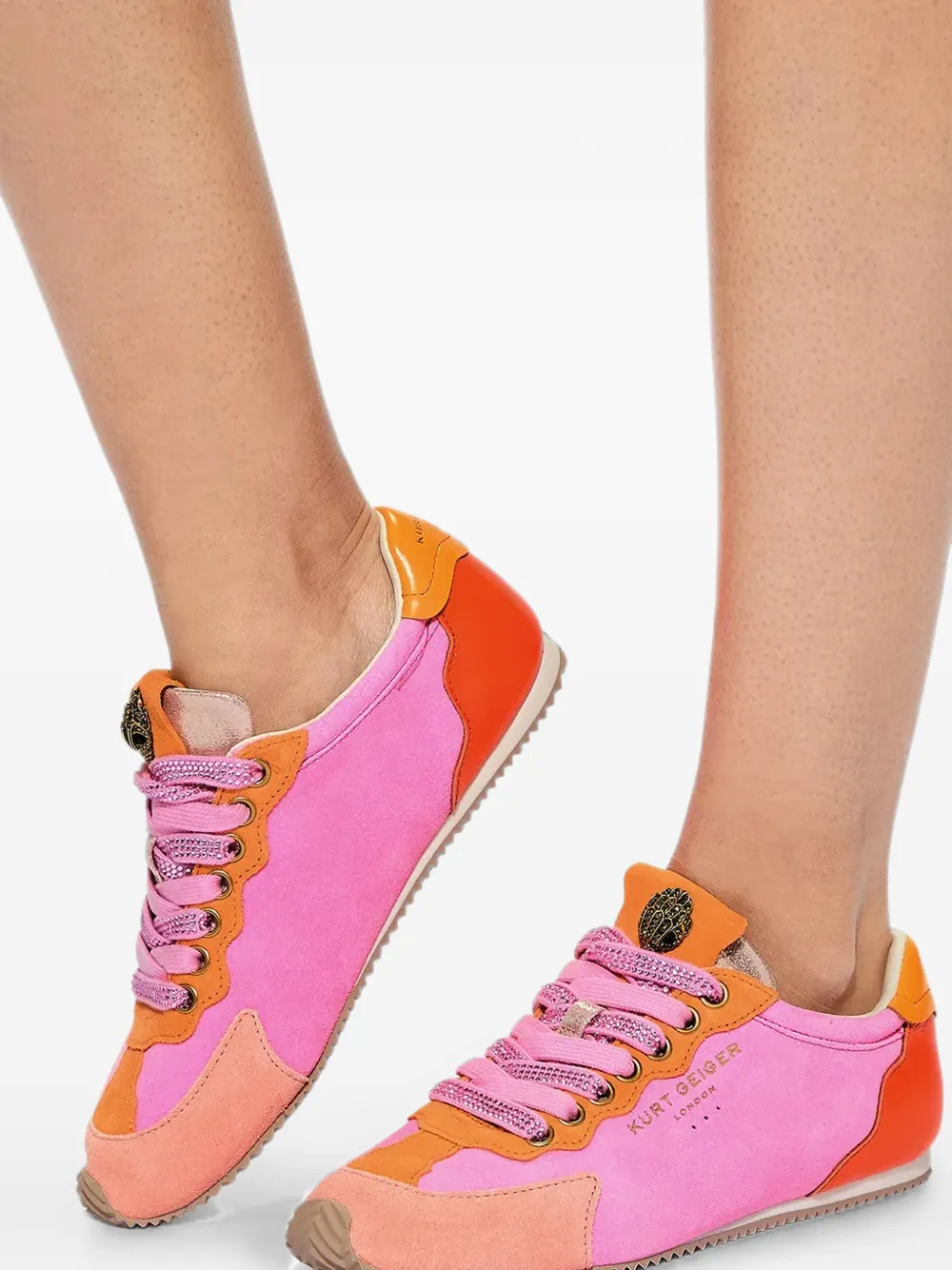 Kurt Geiger London Islington crystal-embellished Eagle Head sneakers Roze