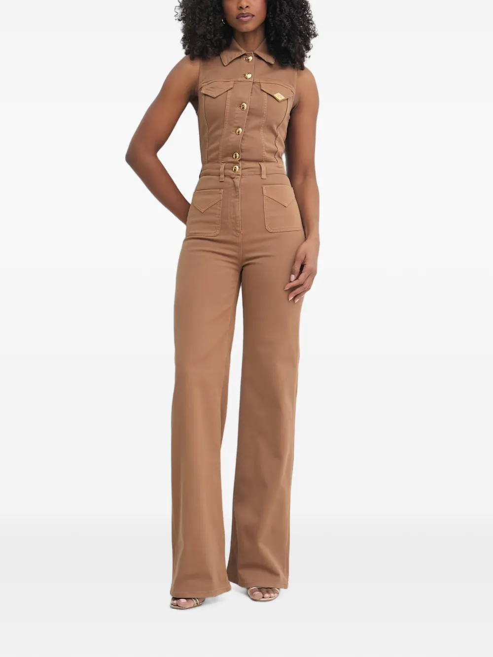 Elisabetta Franchi Geknöpfter Jumpsuit - Braun