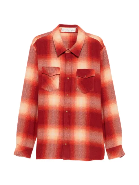 GOD'S TRUE CASHMERE shadow plaid cashmere shirt
