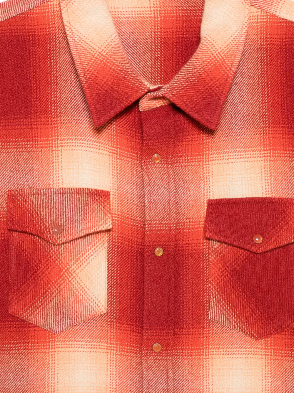 GOD'S TRUE CASHMERE Geruit kasjmier overhemd Rood