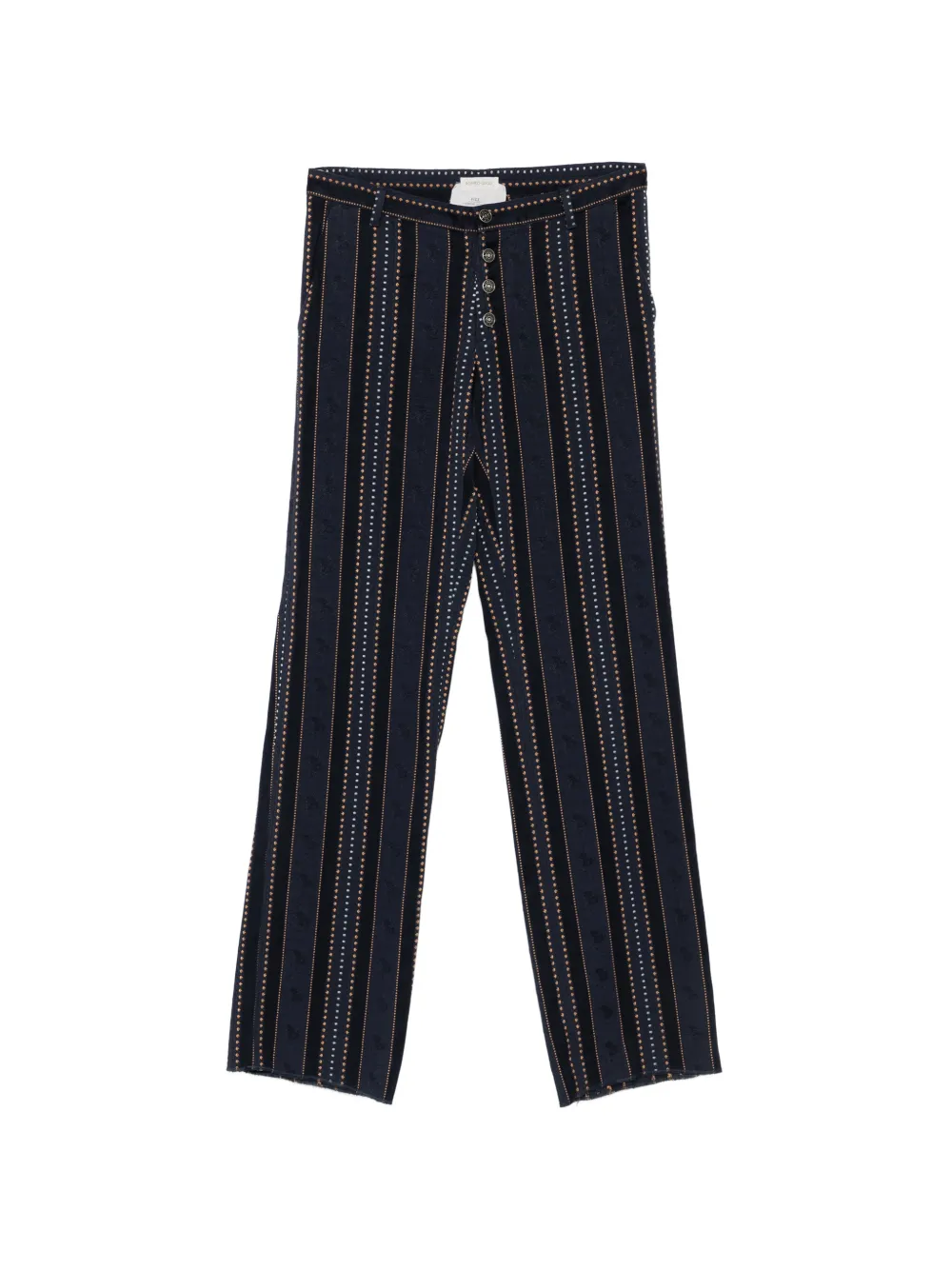 Romeo Gigli Pre-Owned 2000s striped button-fastening trousers - Blu