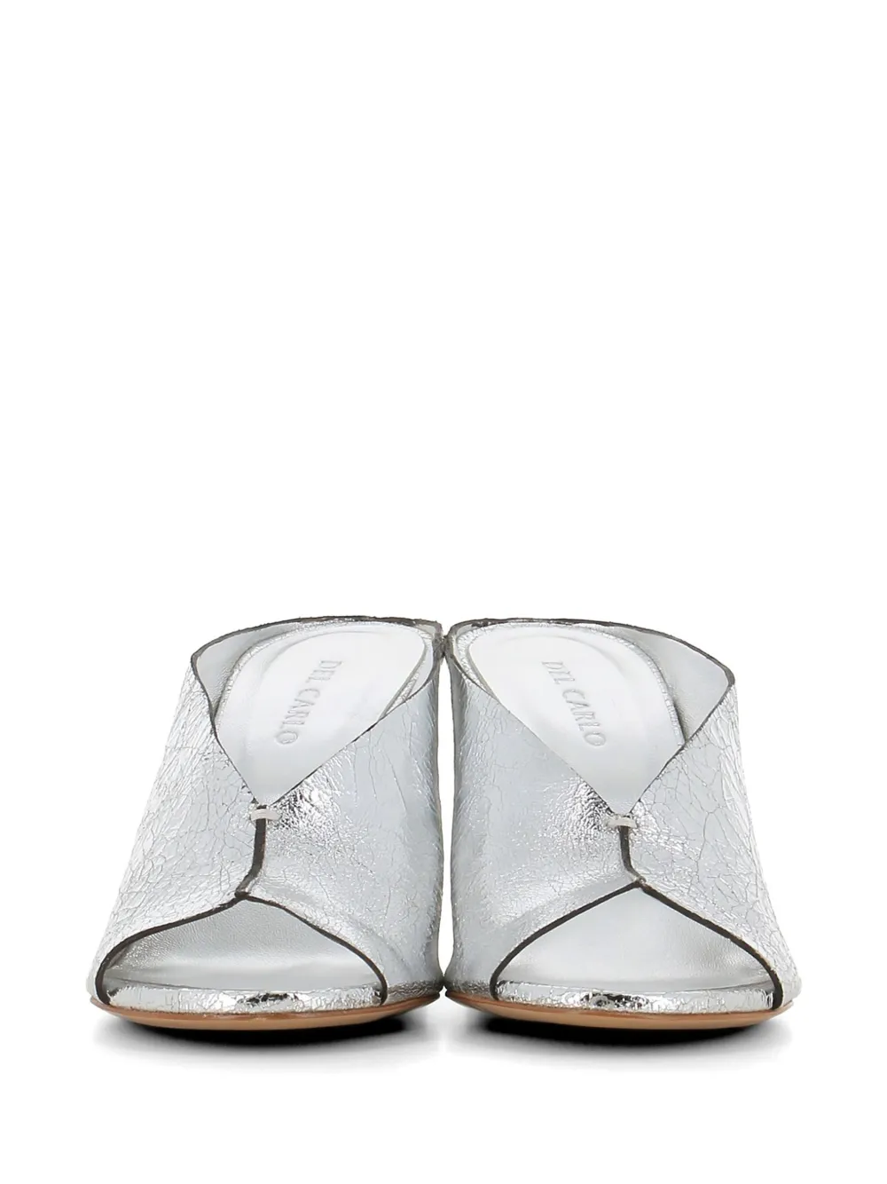 Del Carlo Metis sandalen met open neus en gebarsten effect Zilver