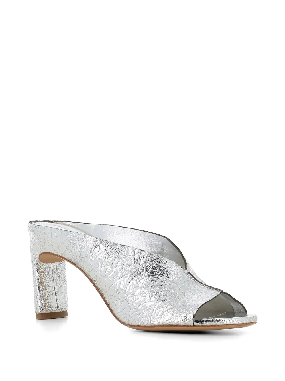 Del Carlo Metis sandalen met open neus en gebarsten effect Zilver