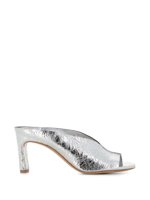 Del Carlo Metis cracked-effect peep-toe heeled sandals