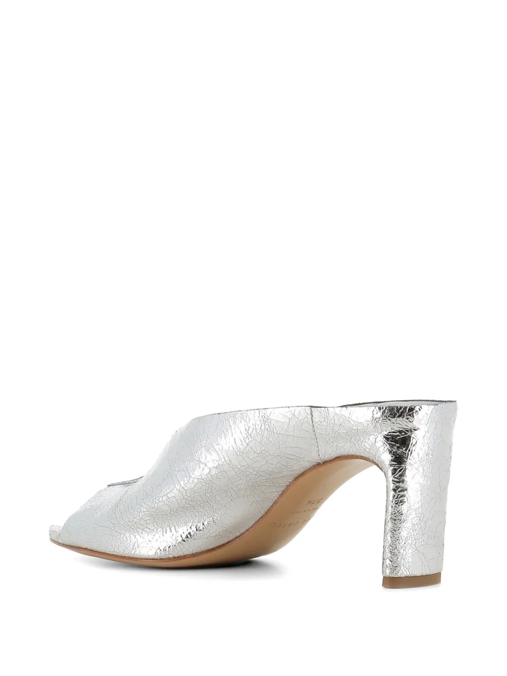 Del Carlo Metis sandalen met open neus en gebarsten effect Zilver