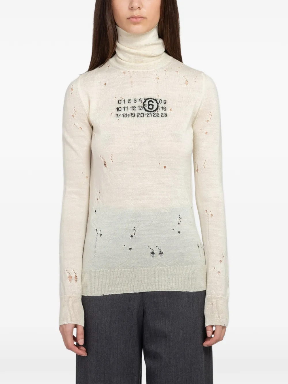 Maison Margiela distressed wool sweater - Toni neutri