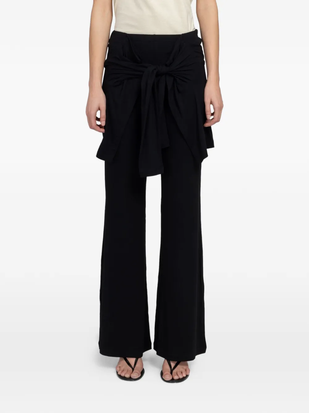 Beaufille waist-tie flared trousers - Nero