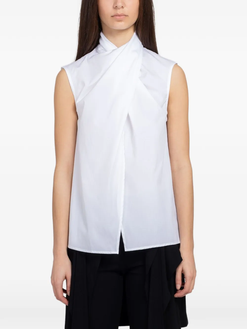 Beaufille Calla crossover sleeveless blouse - Bianco