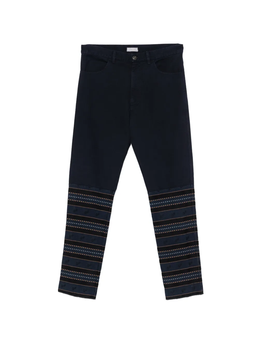 Romeo Gigli Pre-Owned 1990s pattern-print cotton trousers - Blu