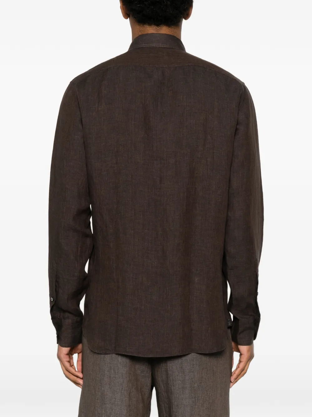 Zegna Linnen overhemd Bruin