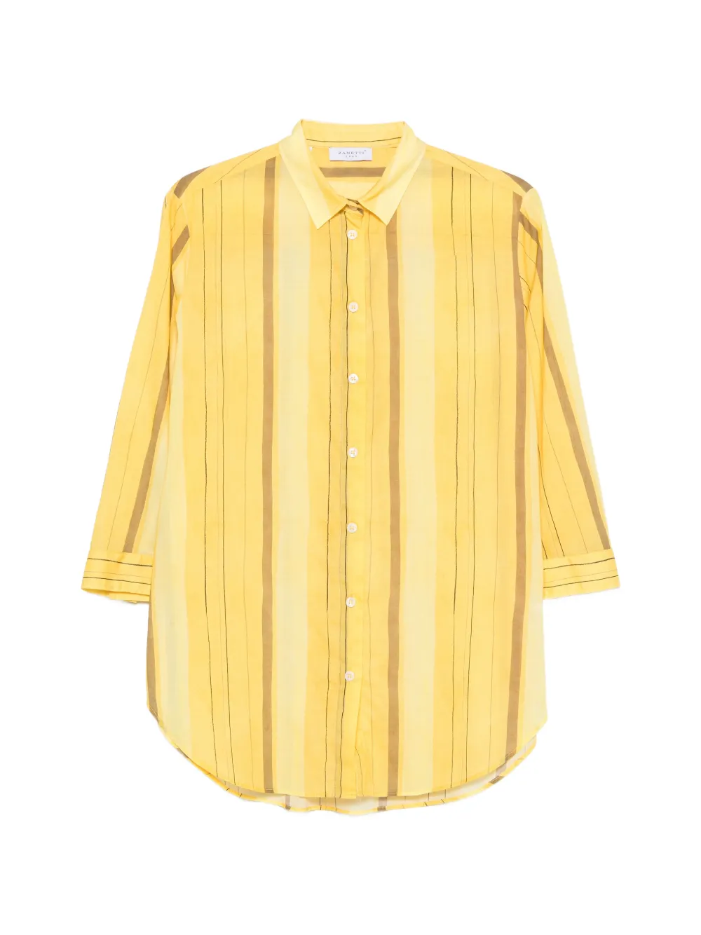 ZANETTI striped curved-hem shirt - Giallo