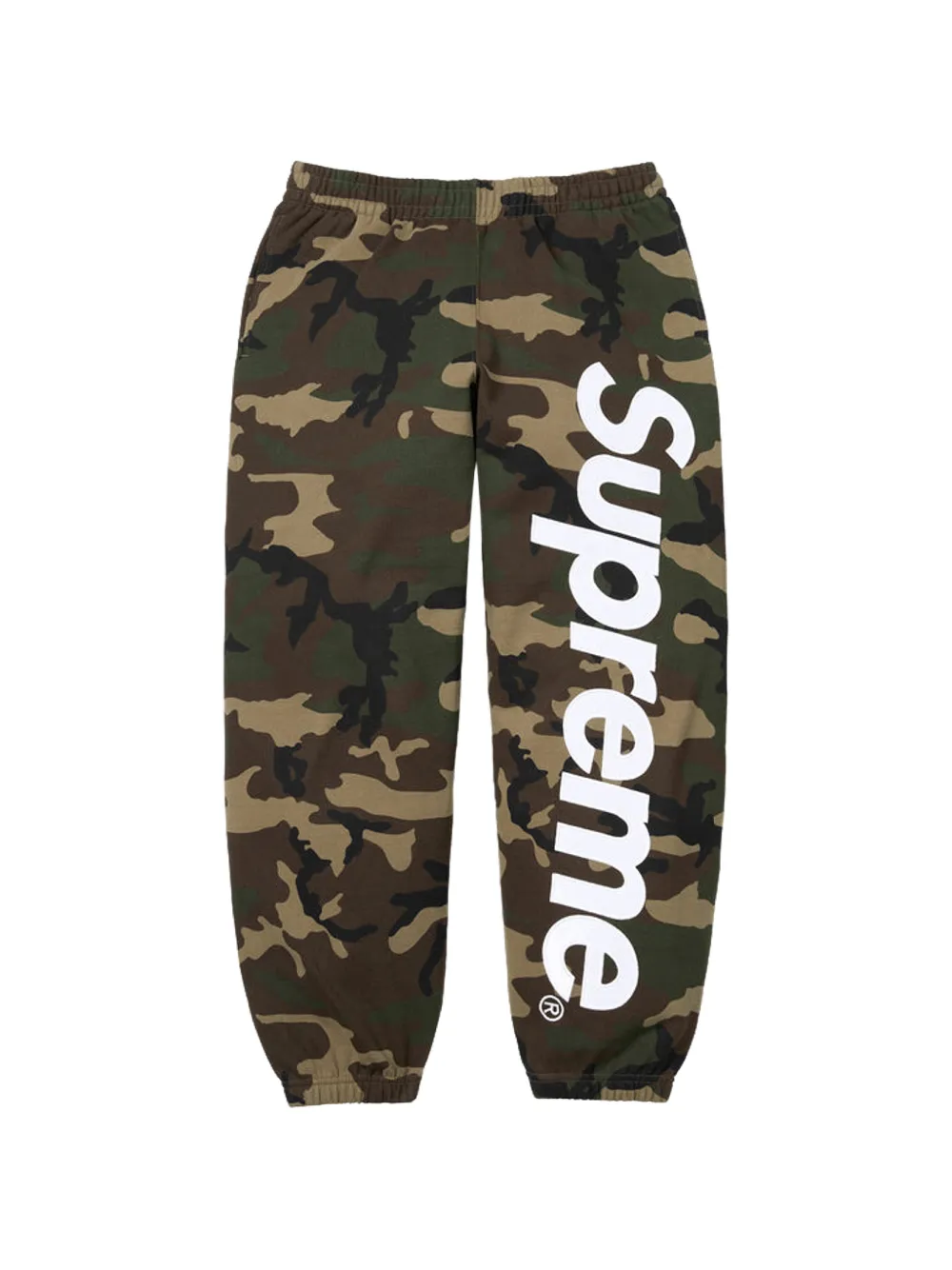 Supreme satin-appliqué camouflage-print track pants - Verde