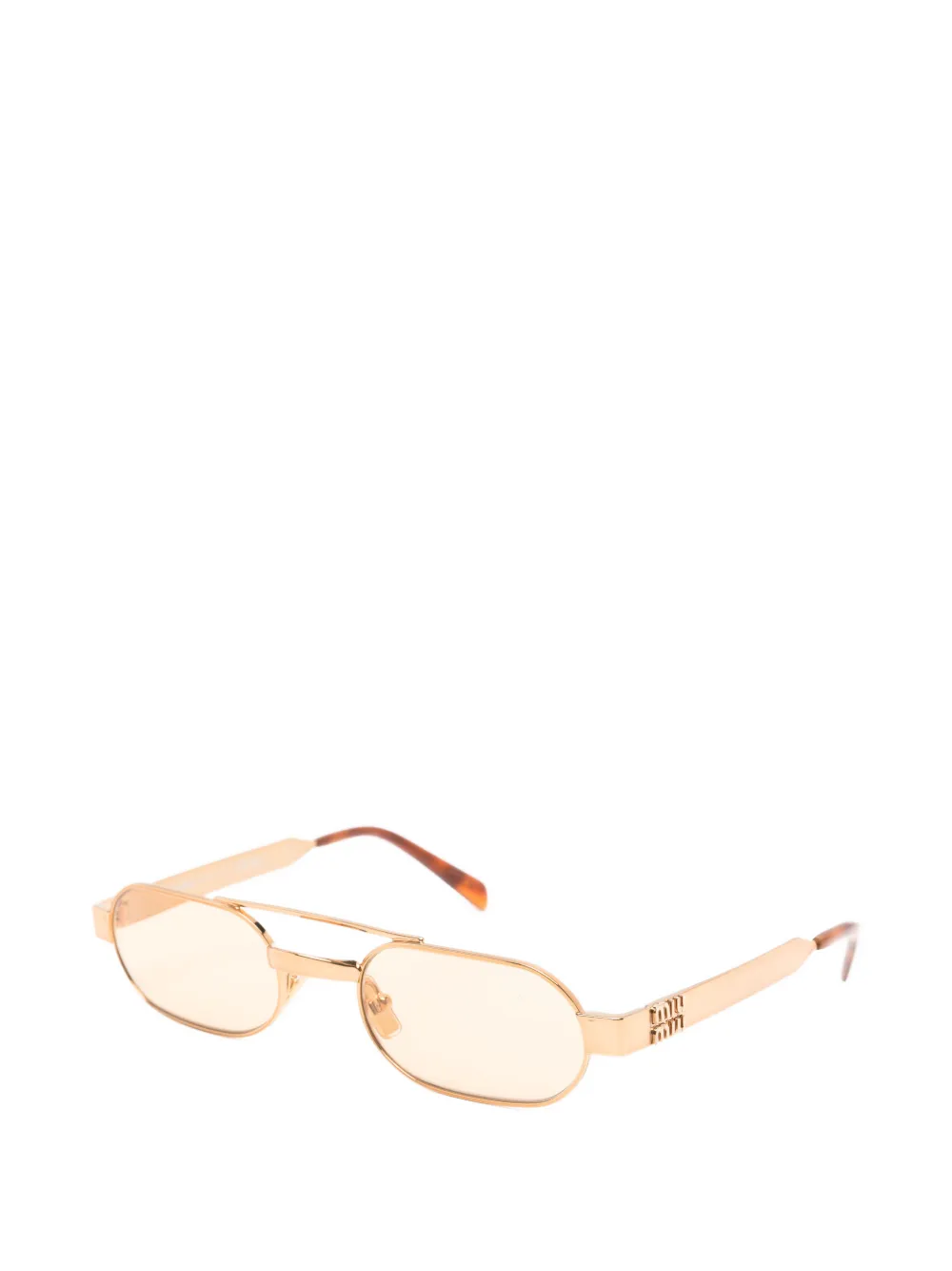 Miu Eyewear Zonnebril met rond montuur Goud