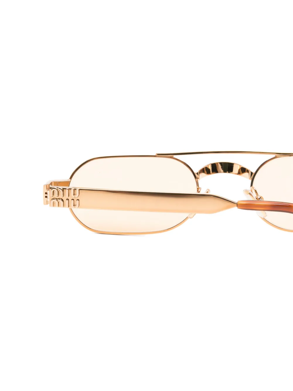 Miu Eyewear Zonnebril met rond montuur Goud
