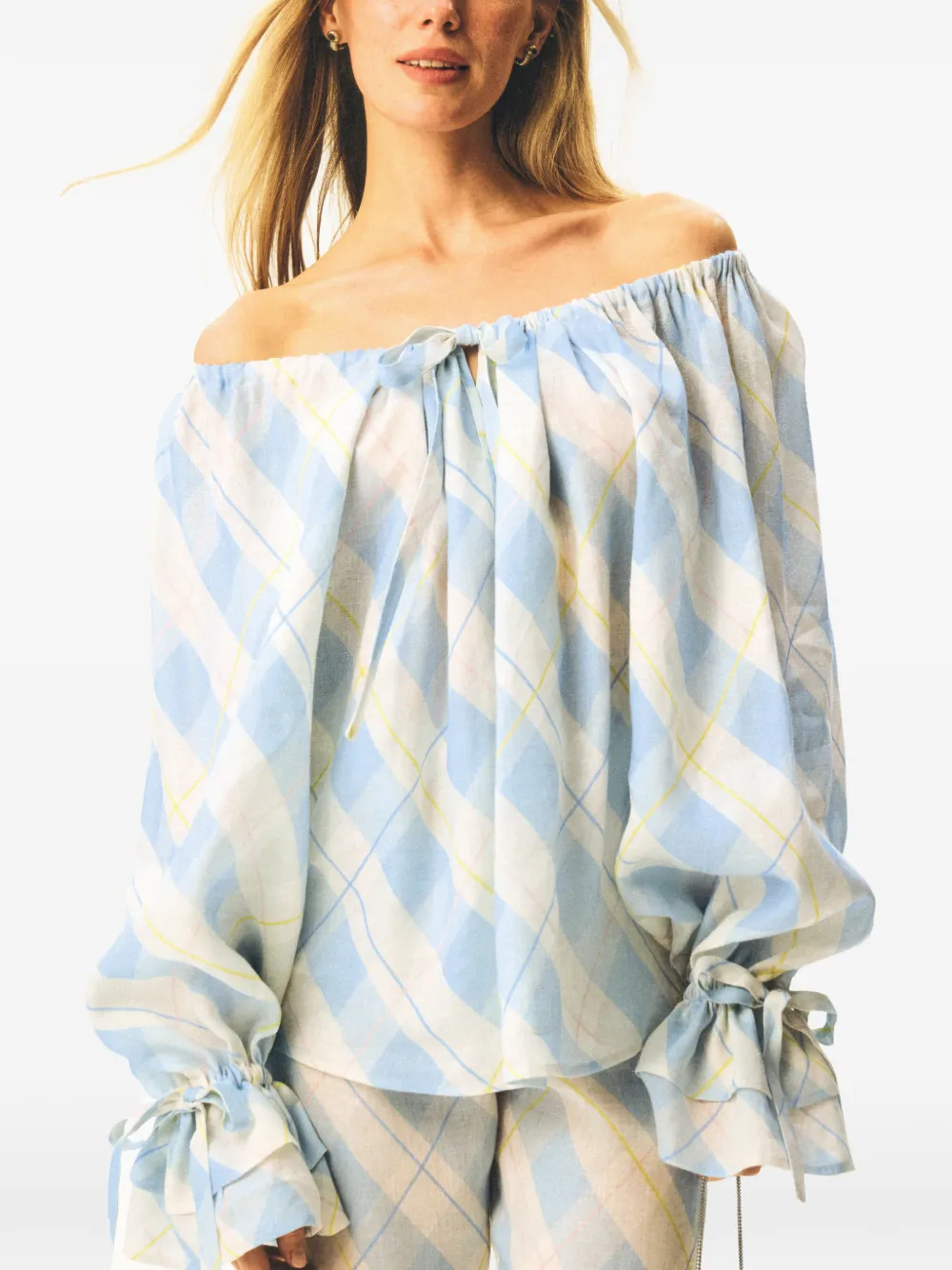 Sleeper Cha-Cha blouse met ballonmouwen Blauw
