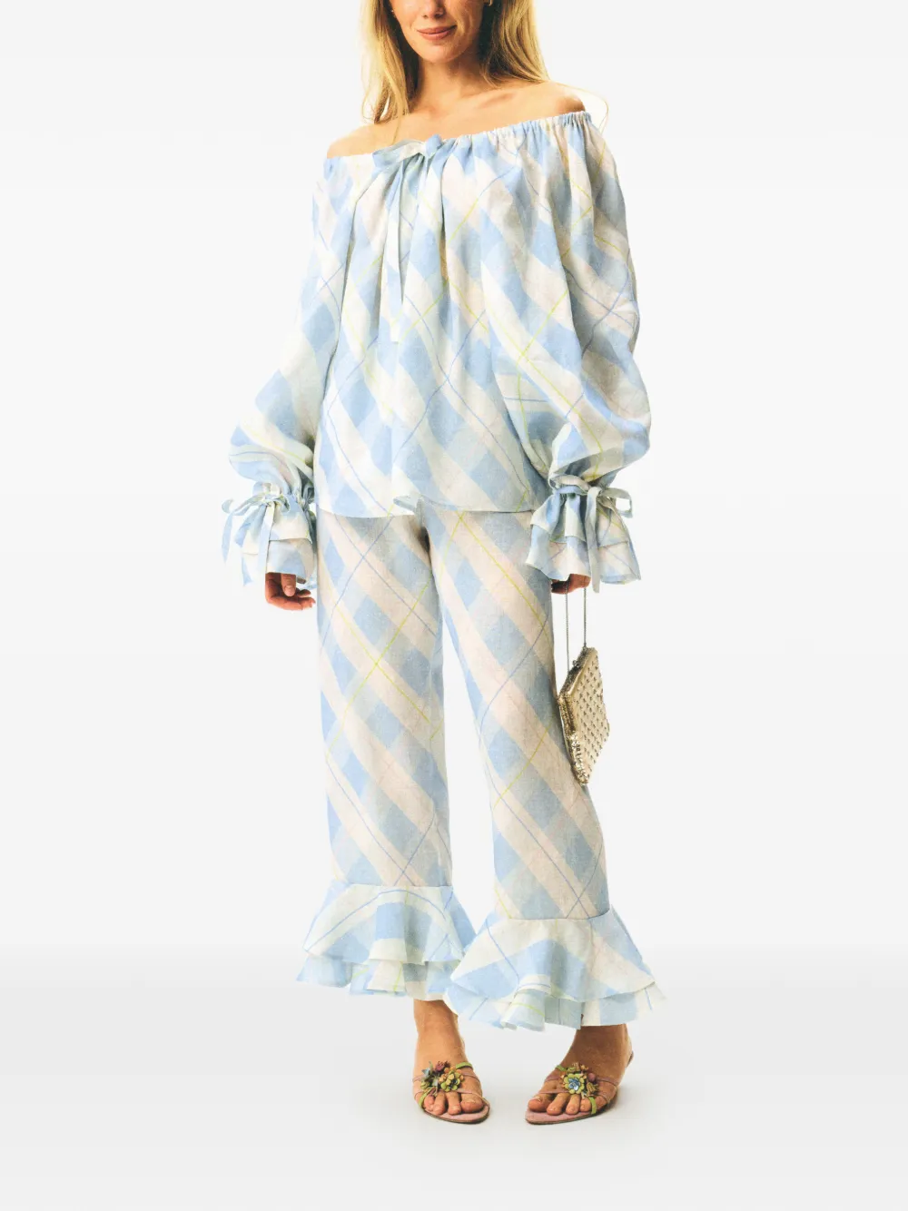 Sleeper Cha-Cha blouse met ballonmouwen Blauw