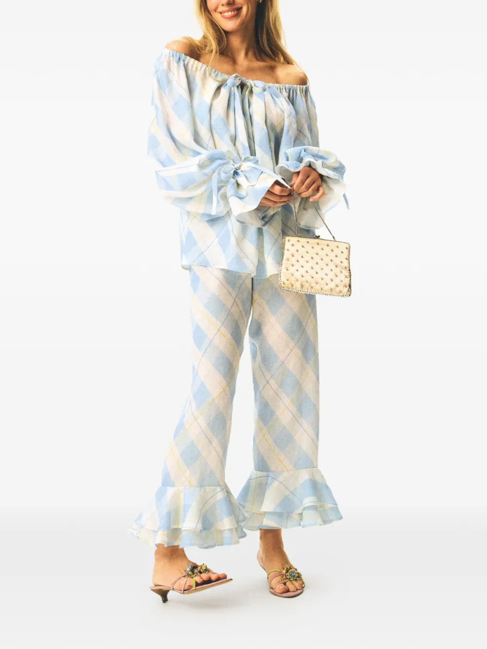 Sleeper Cha-Cha blouse met ballonmouwen Blauw